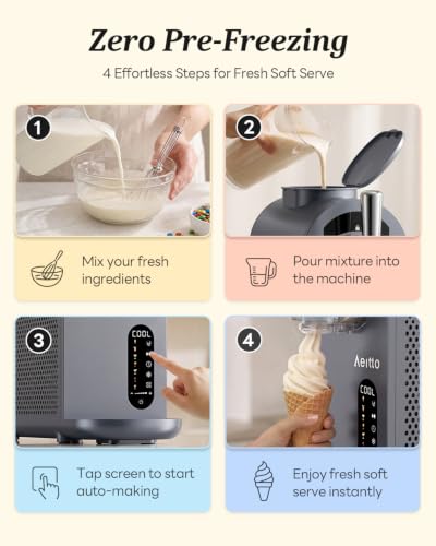 Ice Cream Maker & Slushie Machine Soft Serve Ice Cream Machine 7 Presets