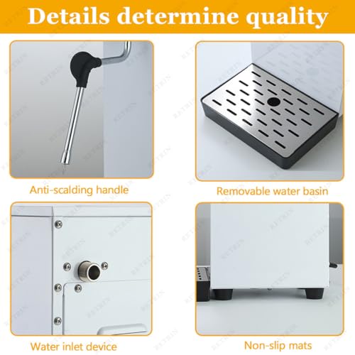 Multifunction Milk Frother & Steamer with 5-Level Temperature Control