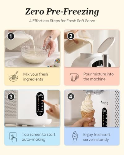 Ice Cream Maker & Slushie Machine Soft Serve Ice Cream Machine 7 Presets