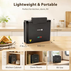 Aigostar Sandwich Maker Flat & Tostadora de Pan