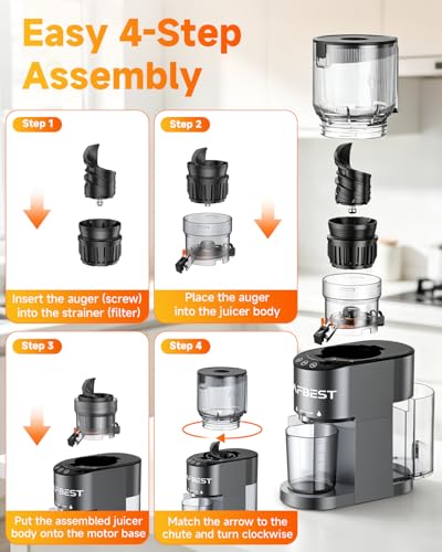 3-in-1 Cold Press Juicer with 5.8" Large Chute
