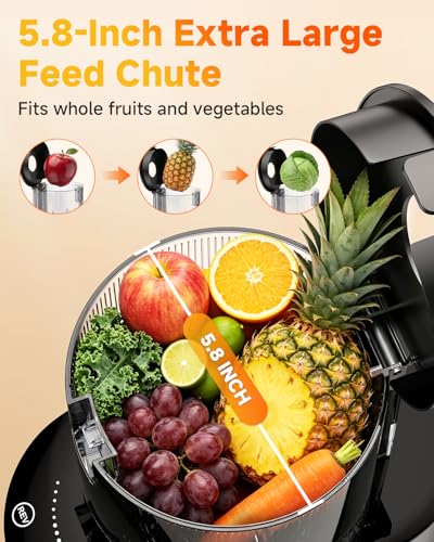 3-in-1 Cold Press Juicer with 5.8" Large Chute