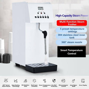 Multifunction Milk Frother & Steamer with 5-Level Temperature Control