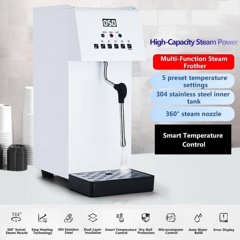 Multifunction Milk Frother & Steamer with 5-Level Temperature Control