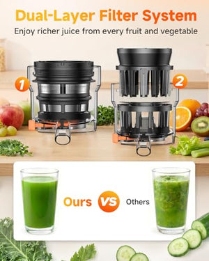 3-in-1 Cold Press Juicer with 5.8" Large Chute