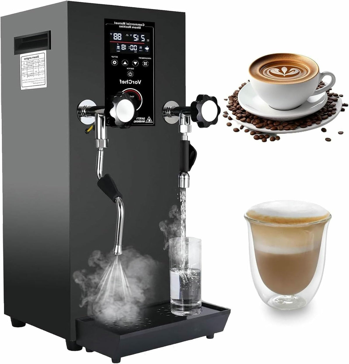 Commercial Stainless Steel Milk Frother & Steam Boiler