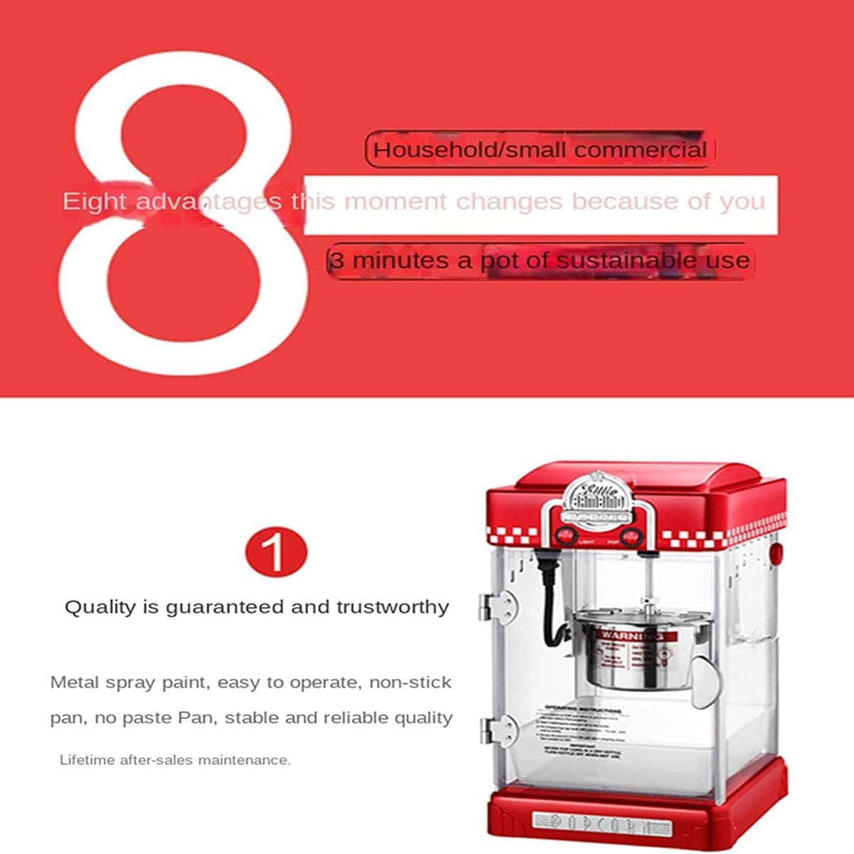 Automatic Oil-Free Popcorn Maker