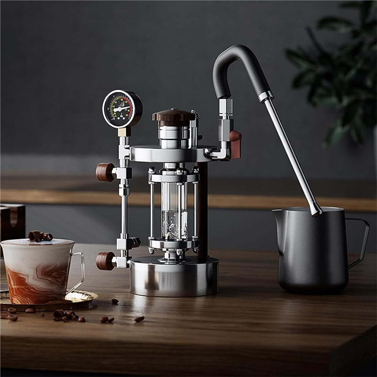 Milk Frother and Steamer, Handheld Foam Maker with Adjustable Hose, 700ml