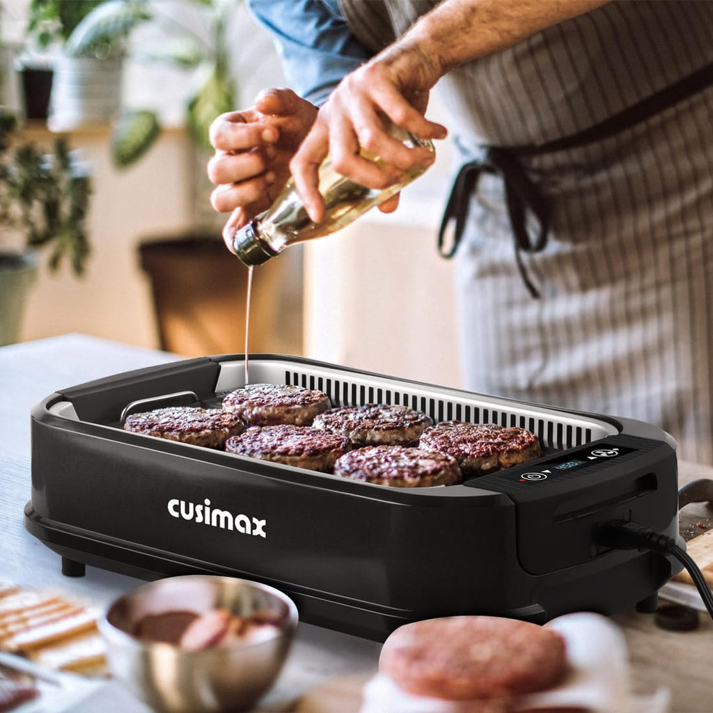 CUSIMAX Smokeless Grill Indoor, Electric Grill Griddle Korean BBQ 1500W