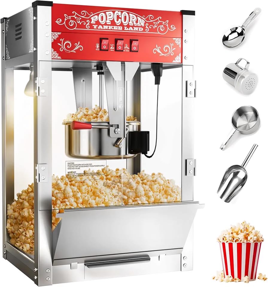 ELOMBR Popcorn Machine,Table Top Popcorn Maker Machine