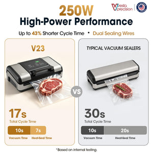 Vesta Precision 12" Vacuum Sealer for Food & Liquids, 1x50' or 2x20' Rolls