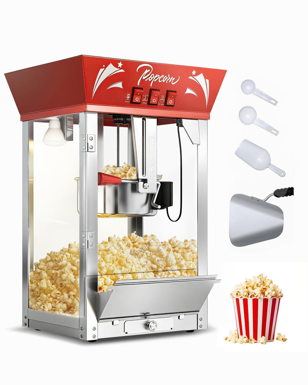ELOMBR Popcorn Machine,Table Top Popcorn Maker Machine