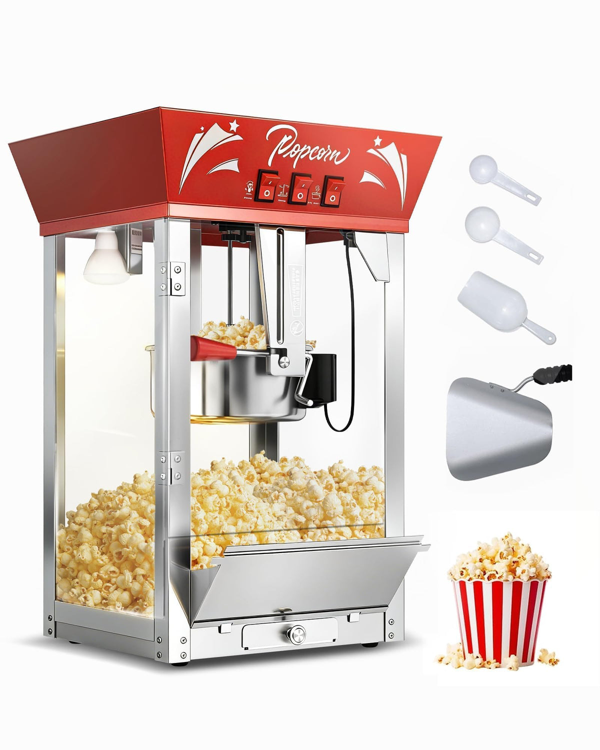 ELOMBR Popcorn Machine,Table Top Popcorn Maker Machine
