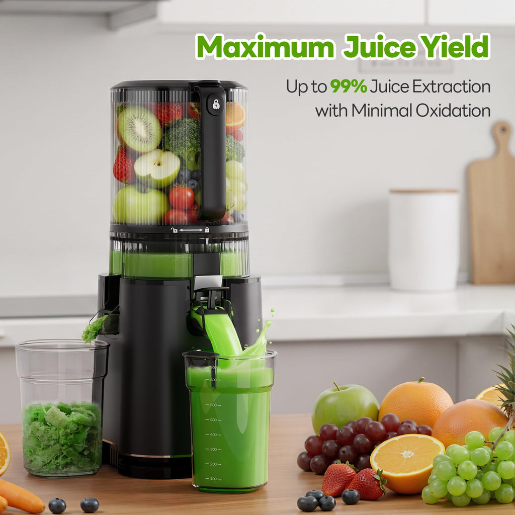 ECOSELF Juicer Machines, With Recipe Cold Press Juicer 6.0" Feed Chute