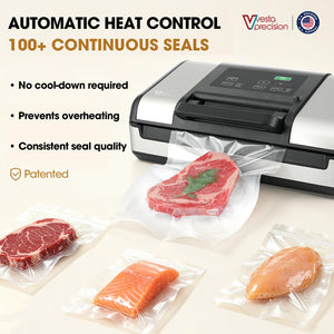 Vesta Precision 12" Vacuum Sealer for Food & Liquids, 1x50' or 2x20' Rolls