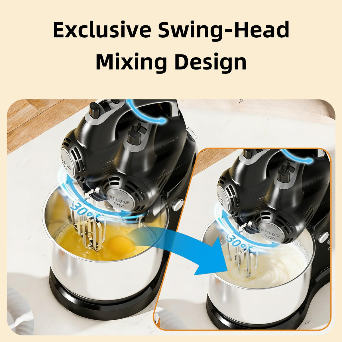 2-in-1 5-Speed Stand Mixer with Auto-Rotating Bowl
