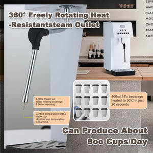 Electric Stainless Steel Milk Steamer & Frother