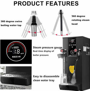 Commercial Stainless Steel Milk Frother & Steam Boiler