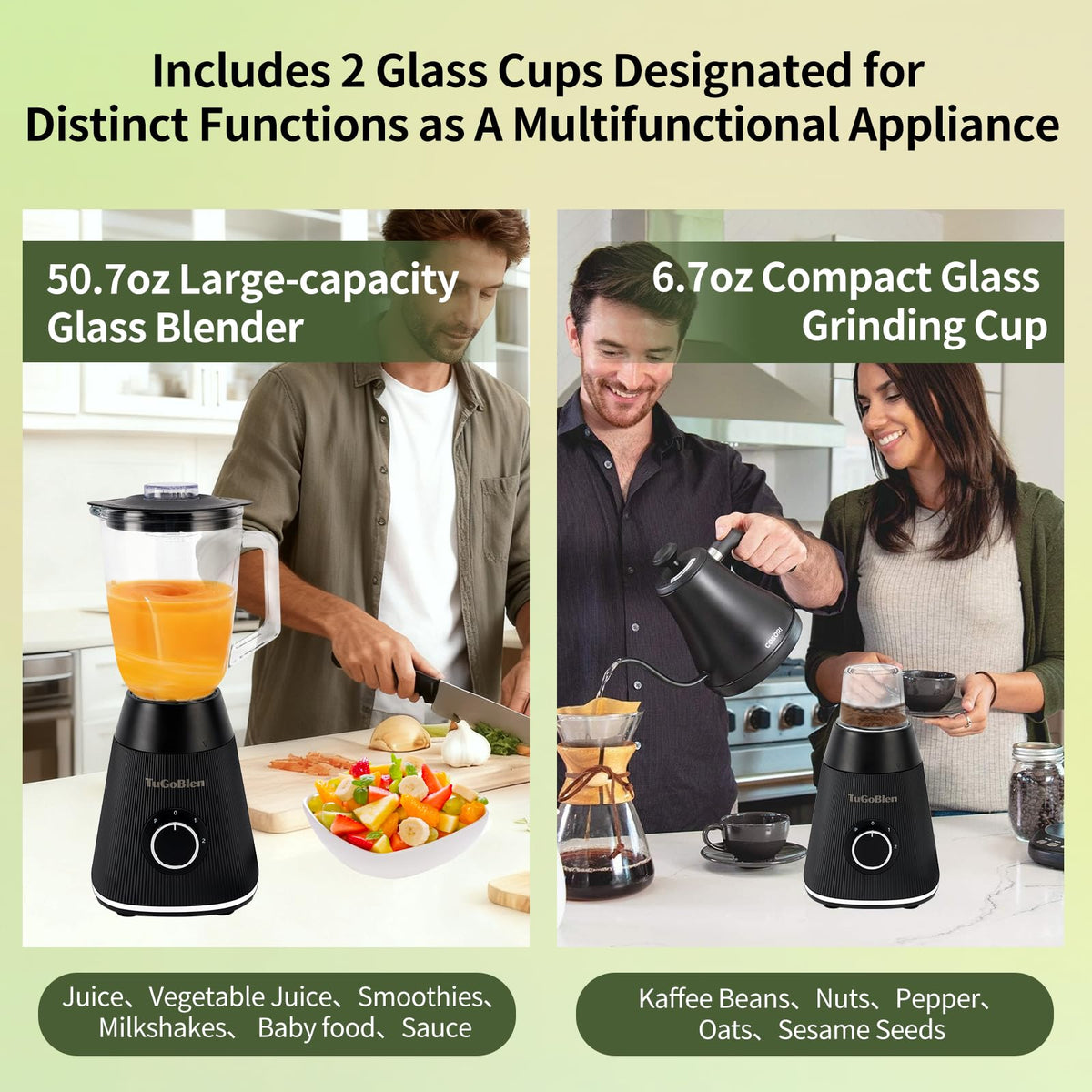51 oz Countertop Blender with Glass Grinding Cup
