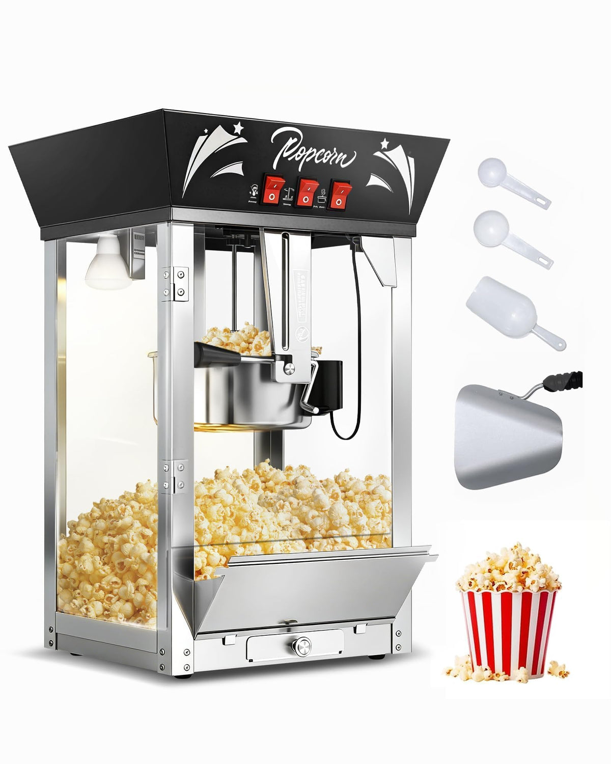 ELOMBR Popcorn Machine,Table Top Popcorn Maker Machine
