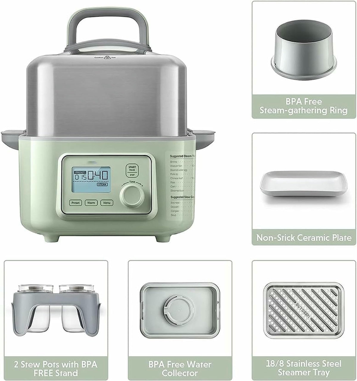 2-Tier Digital Electric Food Steamer