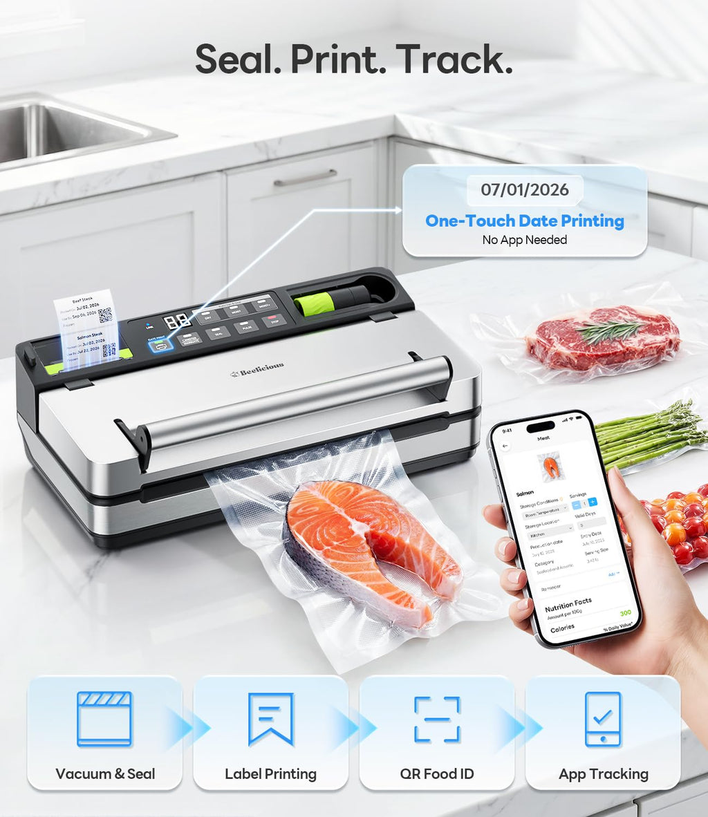 98kPa Smart Vacuum Sealer with FreshTrack Label Printing