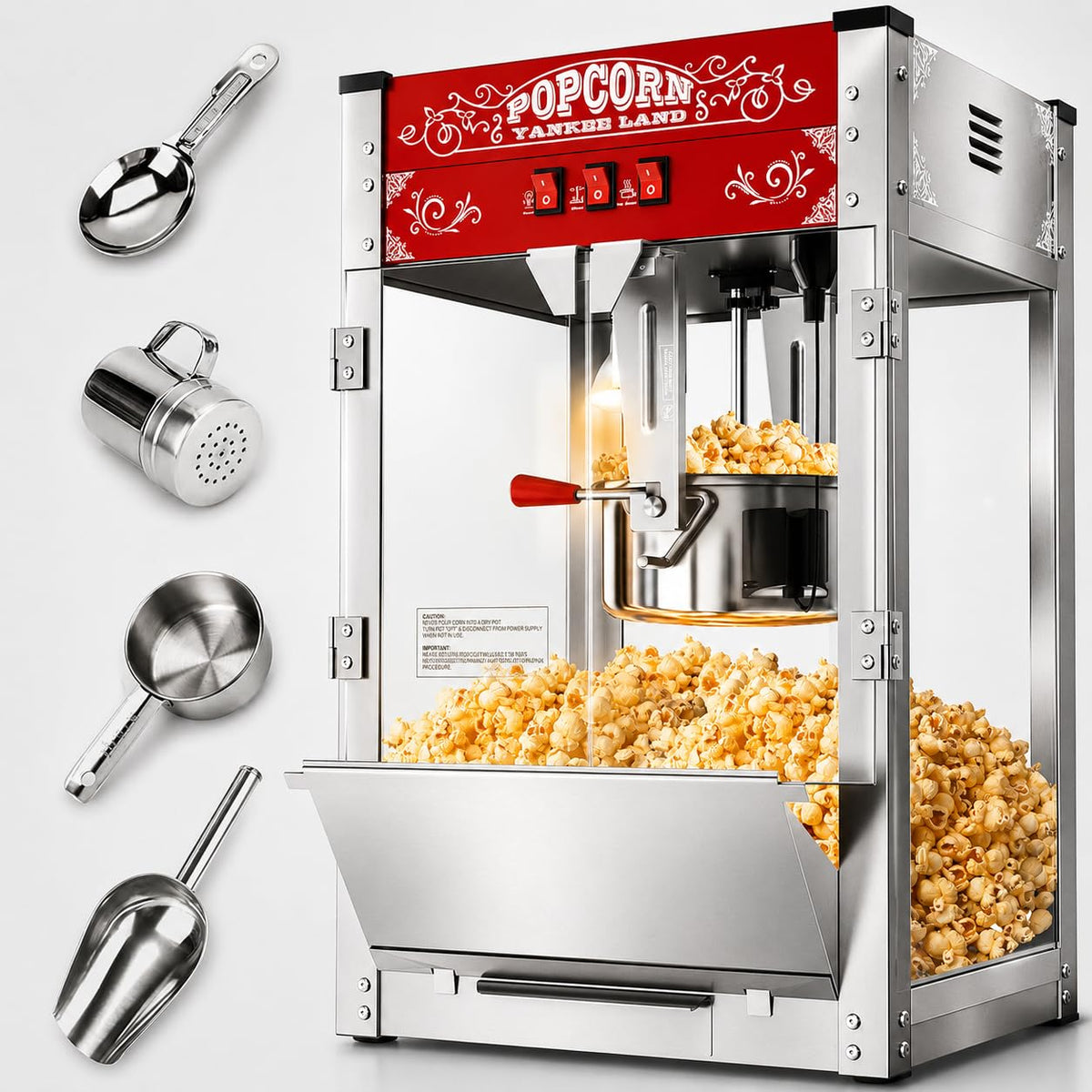 ELOMBR Popcorn Machine,Table Top Popcorn Maker Machine