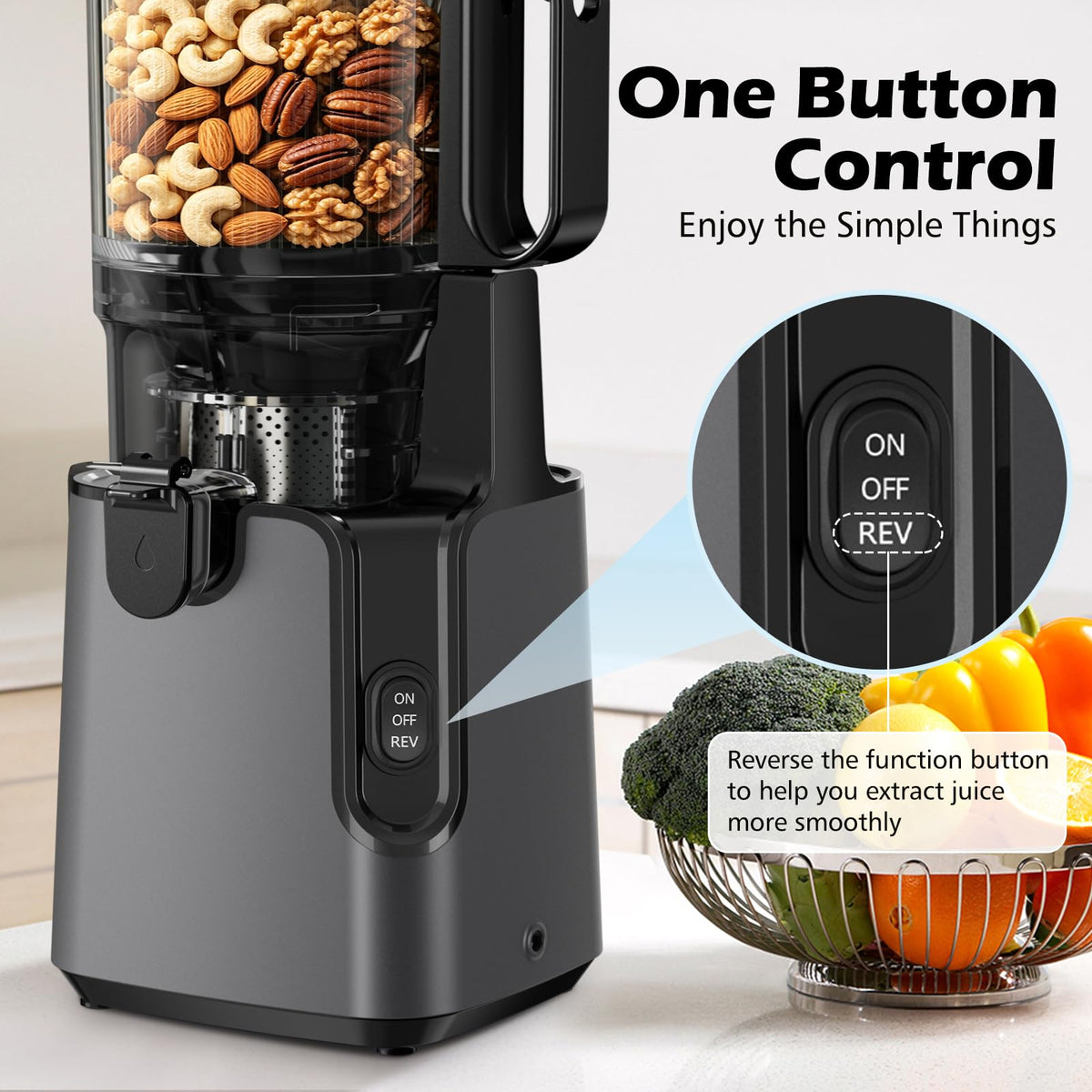 400W Cold Press Juicer with 5.8" Large Chute