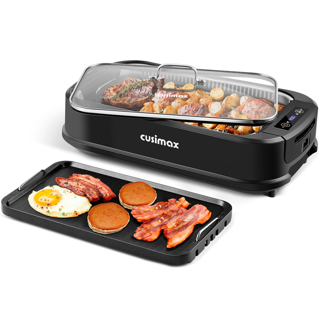 CUSIMAX Smokeless Grill Indoor, Electric Grill Griddle Korean BBQ 1500W