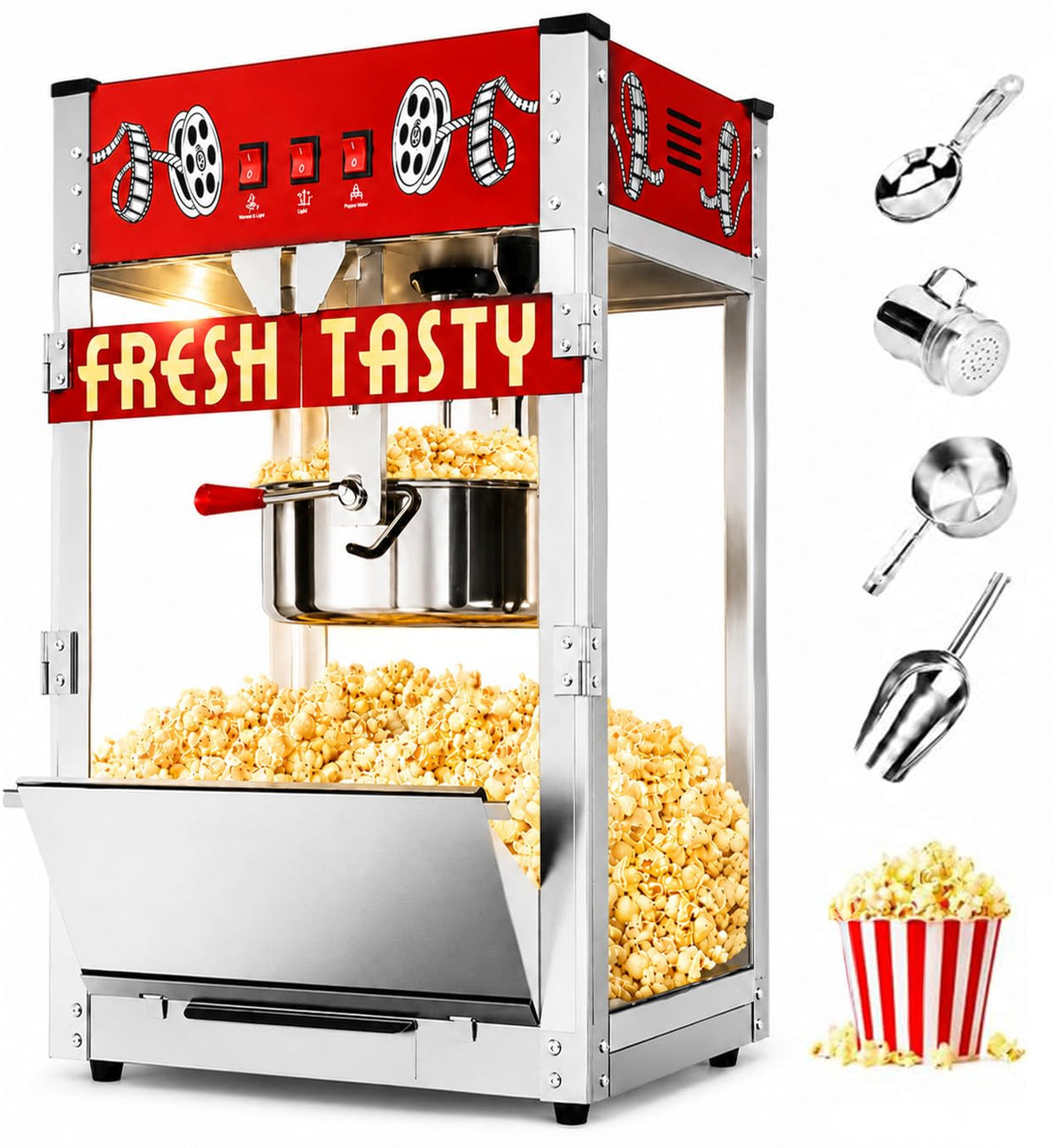 ELOMBR Popcorn Machine,Table Top Popcorn Maker Machine