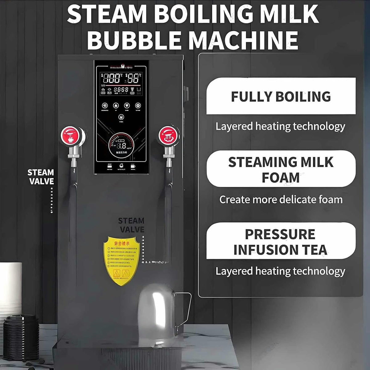 Commercial Stainless Steel Milk Frother & Steam Boiler