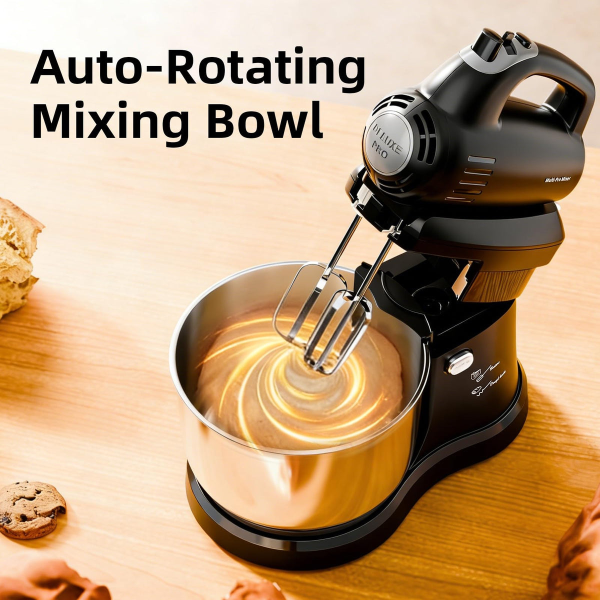2-in-1 5-Speed Stand Mixer with Auto-Rotating Bowl