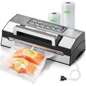 Automatic Vacuum Sealer with Double Heat Seal & Built-In Cutter