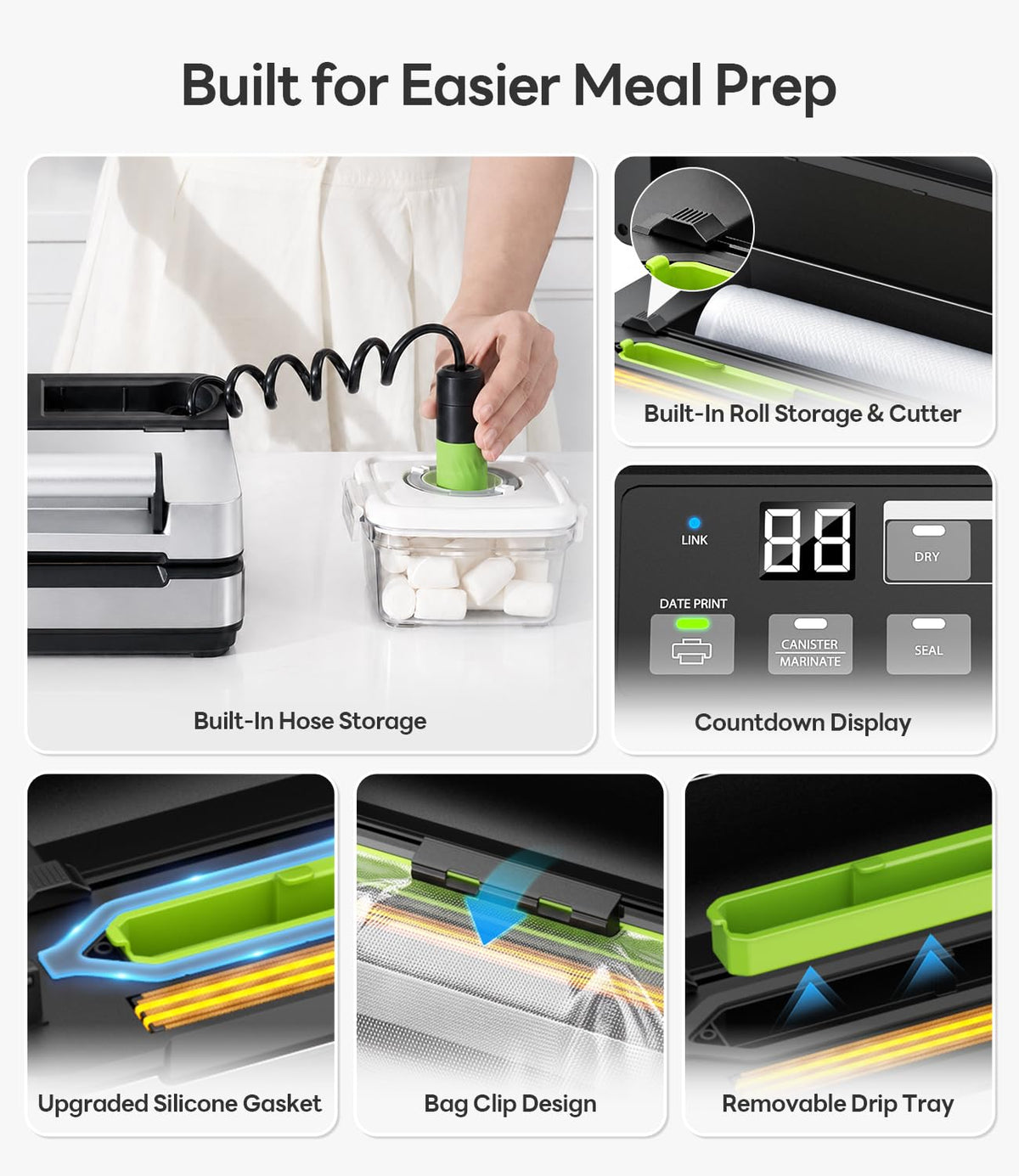 98kPa Smart Vacuum Sealer with FreshTrack Label Printing