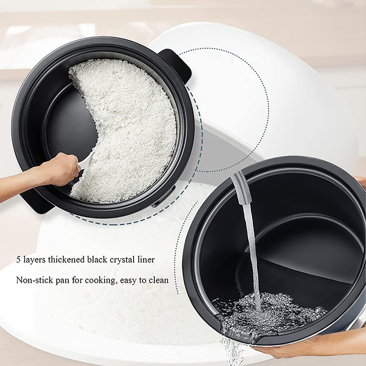 8L Commercial Non-Stick Rice Cooker with Automatic Keep Warm