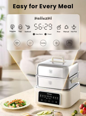 12.7 Qt Double-Tier Electric Food Steamer