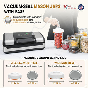 Vesta Precision 12" Vacuum Sealer for Food & Liquids, 1x50' or 2x20' Rolls