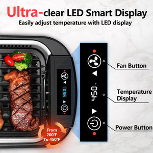 CUSIMAX Smokeless Grill Indoor, Electric Grill Griddle Korean BBQ 1500W