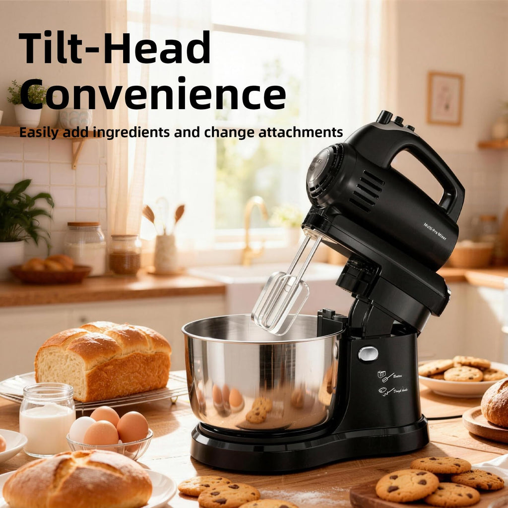 2-in-1 5-Speed Stand Mixer with Auto-Rotating Bowl