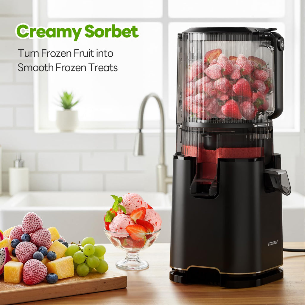 ECOSELF Juicer Machines, With Recipe Cold Press Juicer 6.0" Feed Chute