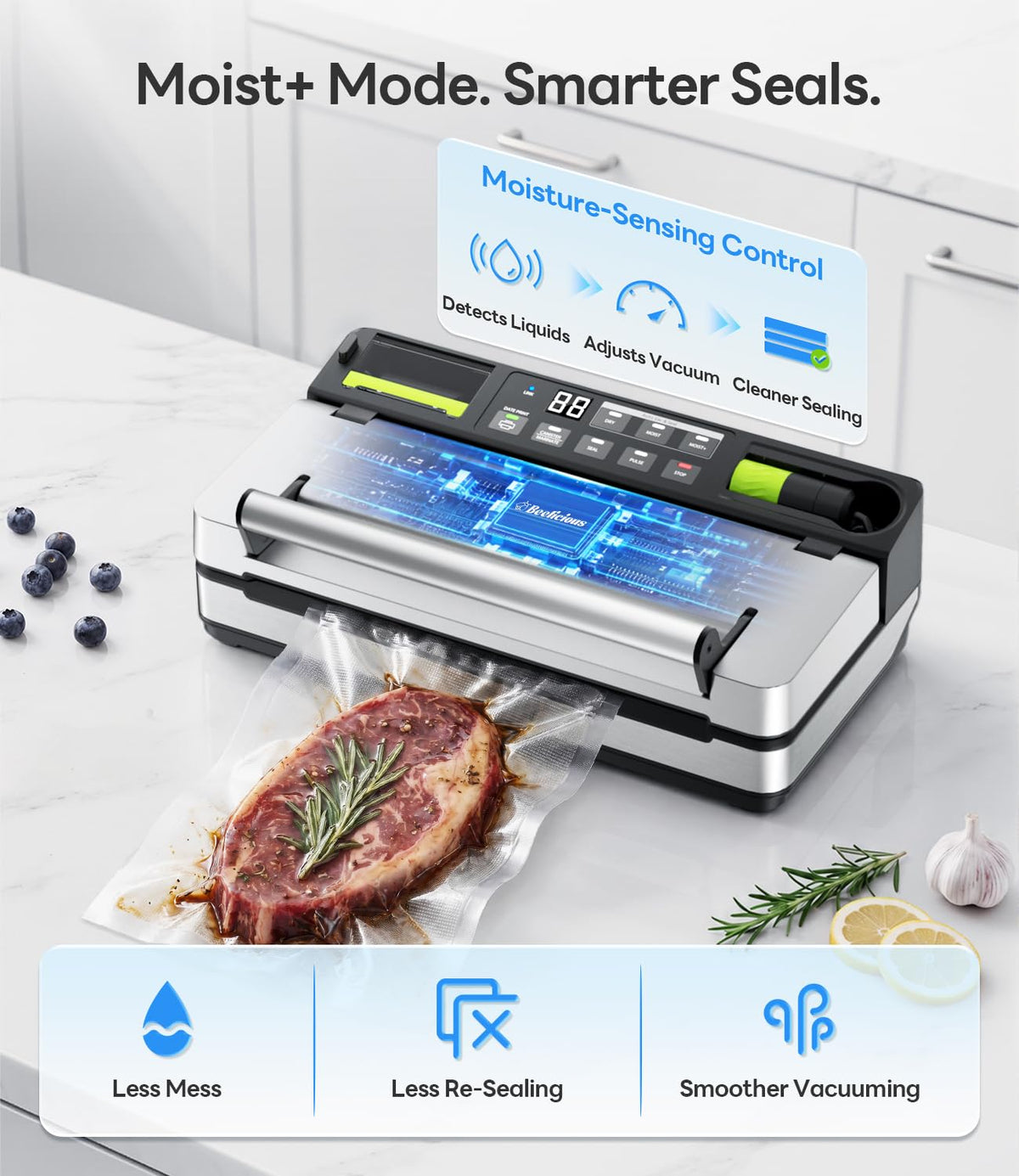 98kPa Smart Vacuum Sealer with FreshTrack Label Printing
