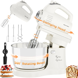 2-in-1 5-Speed Stand Mixer with Auto-Rotating Bowl