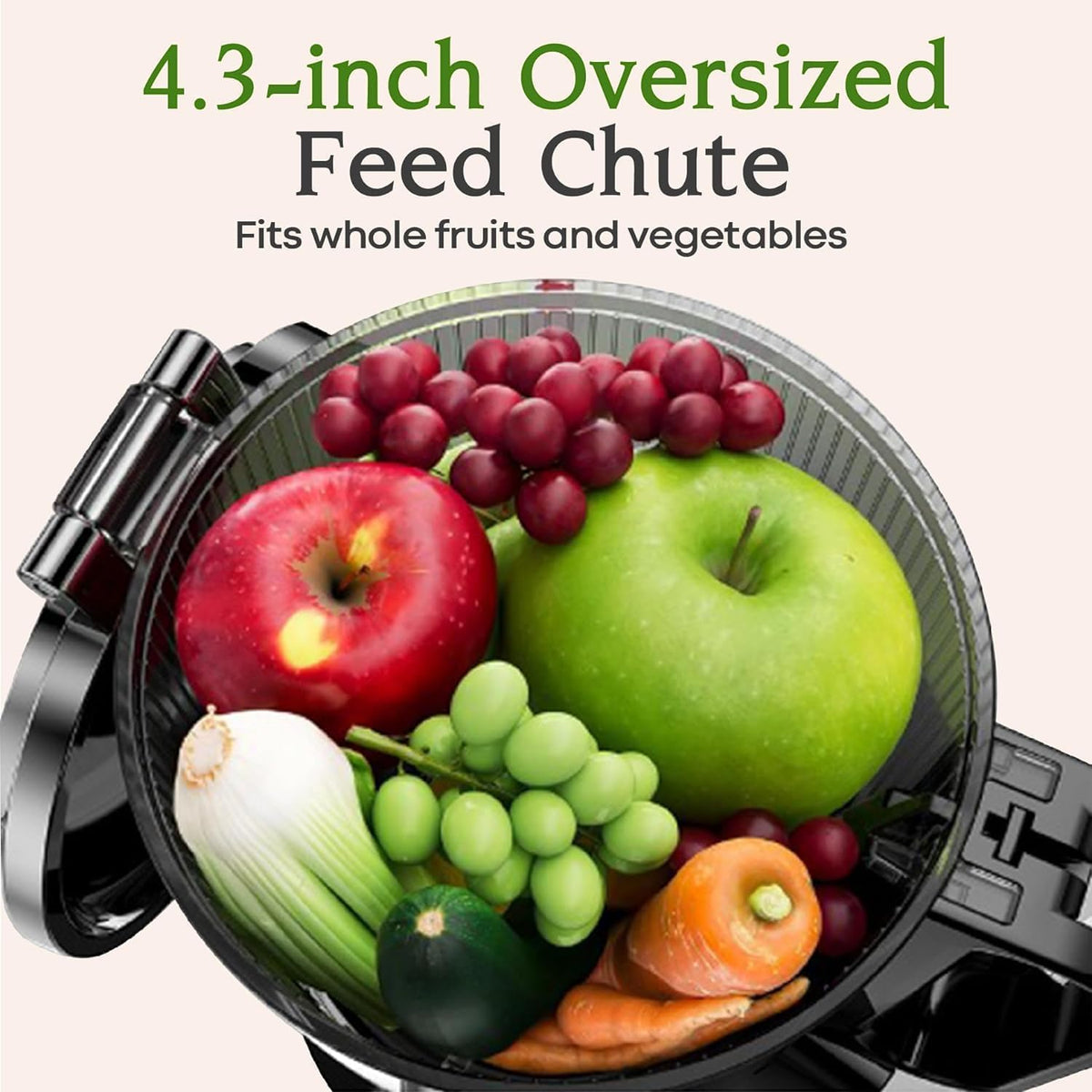 Anybear 200W Cold Press Juicer, 4.3" Whole Fruit Chute, Upgraded Auger
