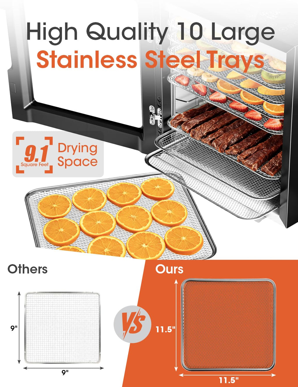 Manastin Stainless Steel Food Dehydrator Trays