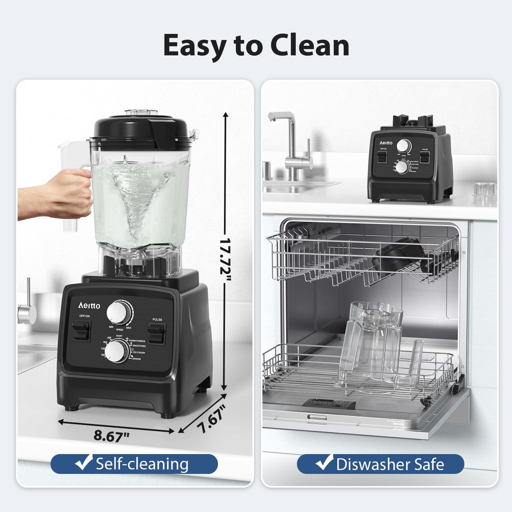 Aeitto Blender & Grinder Combo, BPA-Free Countertop Professional Blender