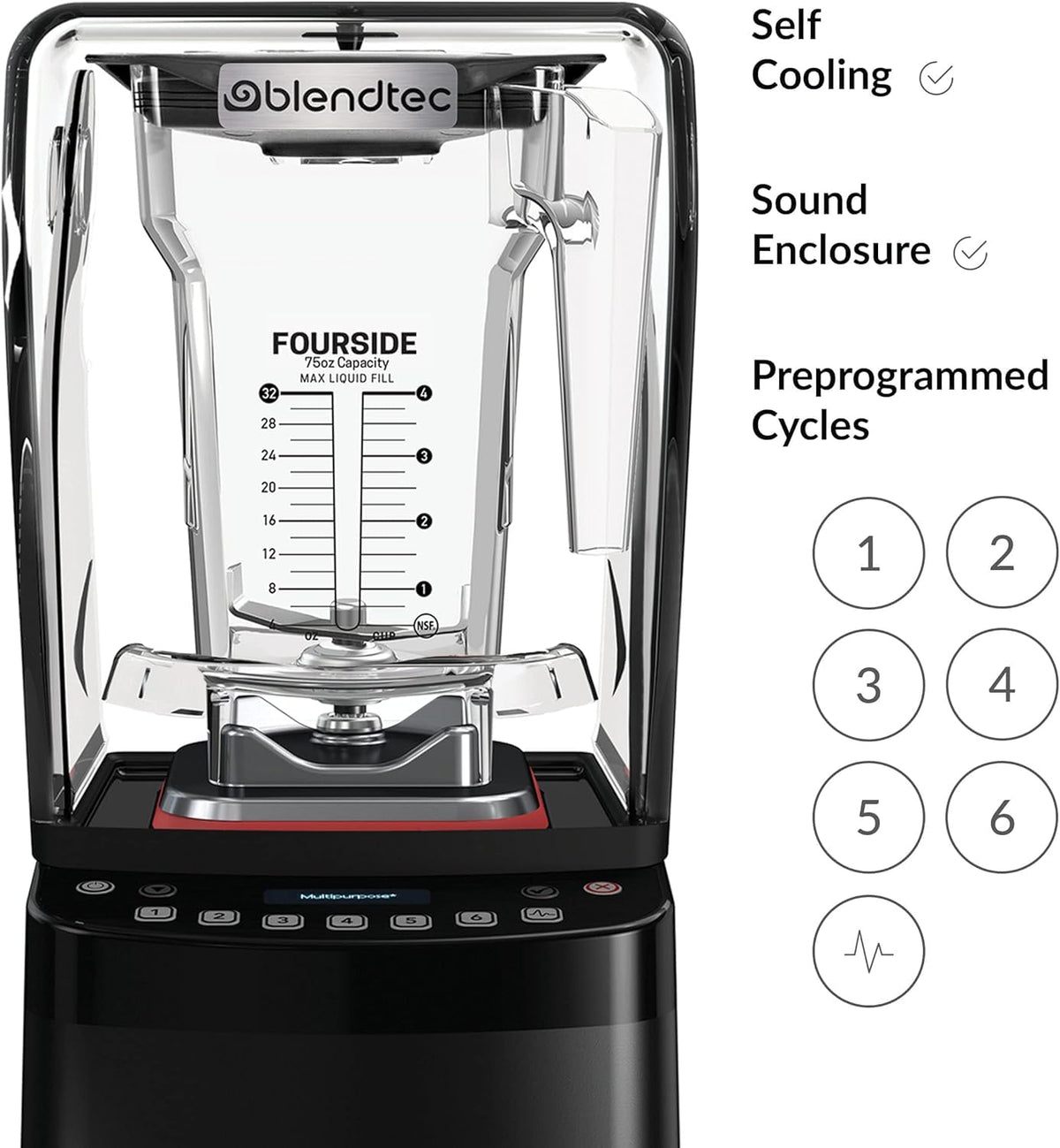 Blendtec Stealth X 885 Commercial Blender (Black) & 90oz* WildSide+ Jar