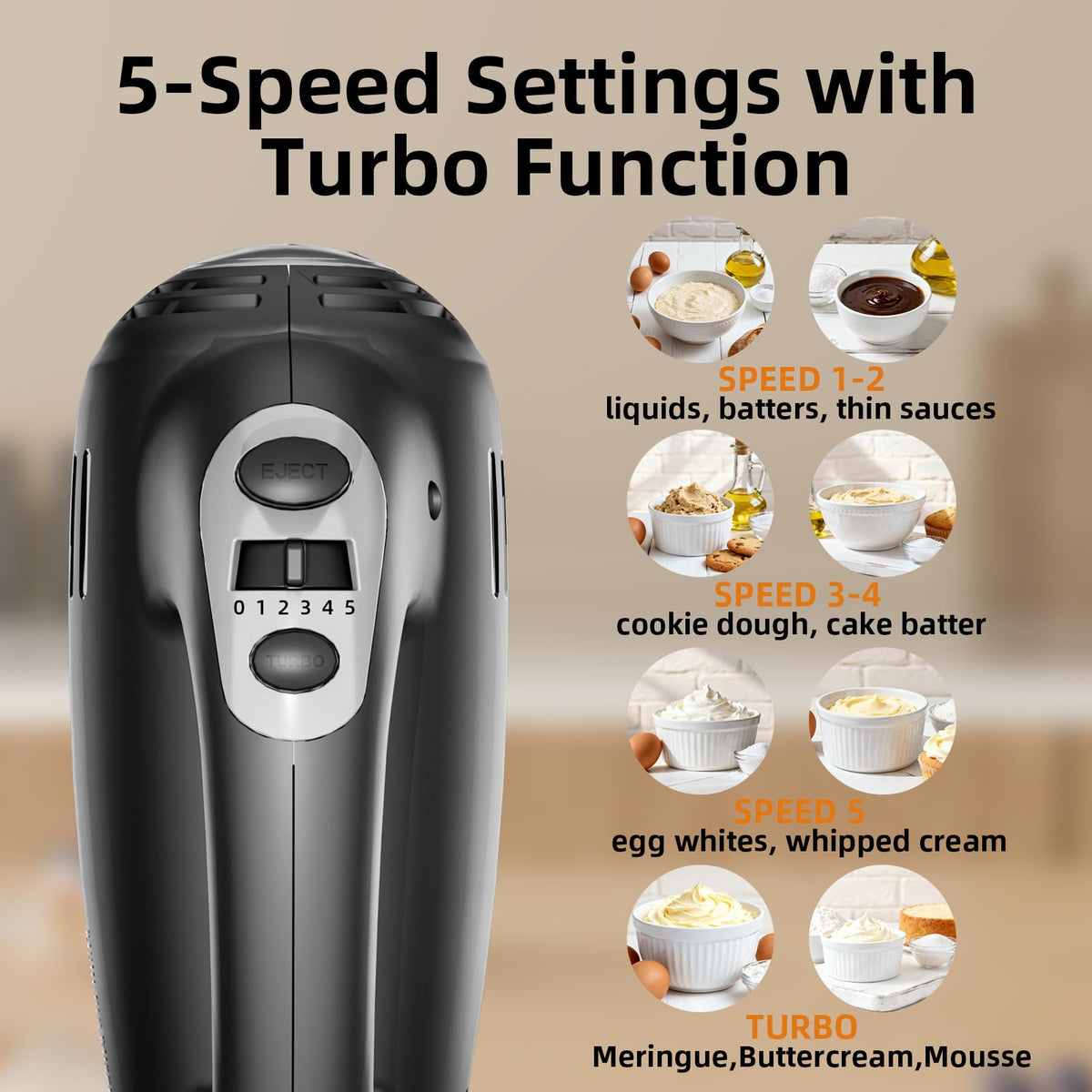 2-in-1 5-Speed Stand Mixer with Auto-Rotating Bowl