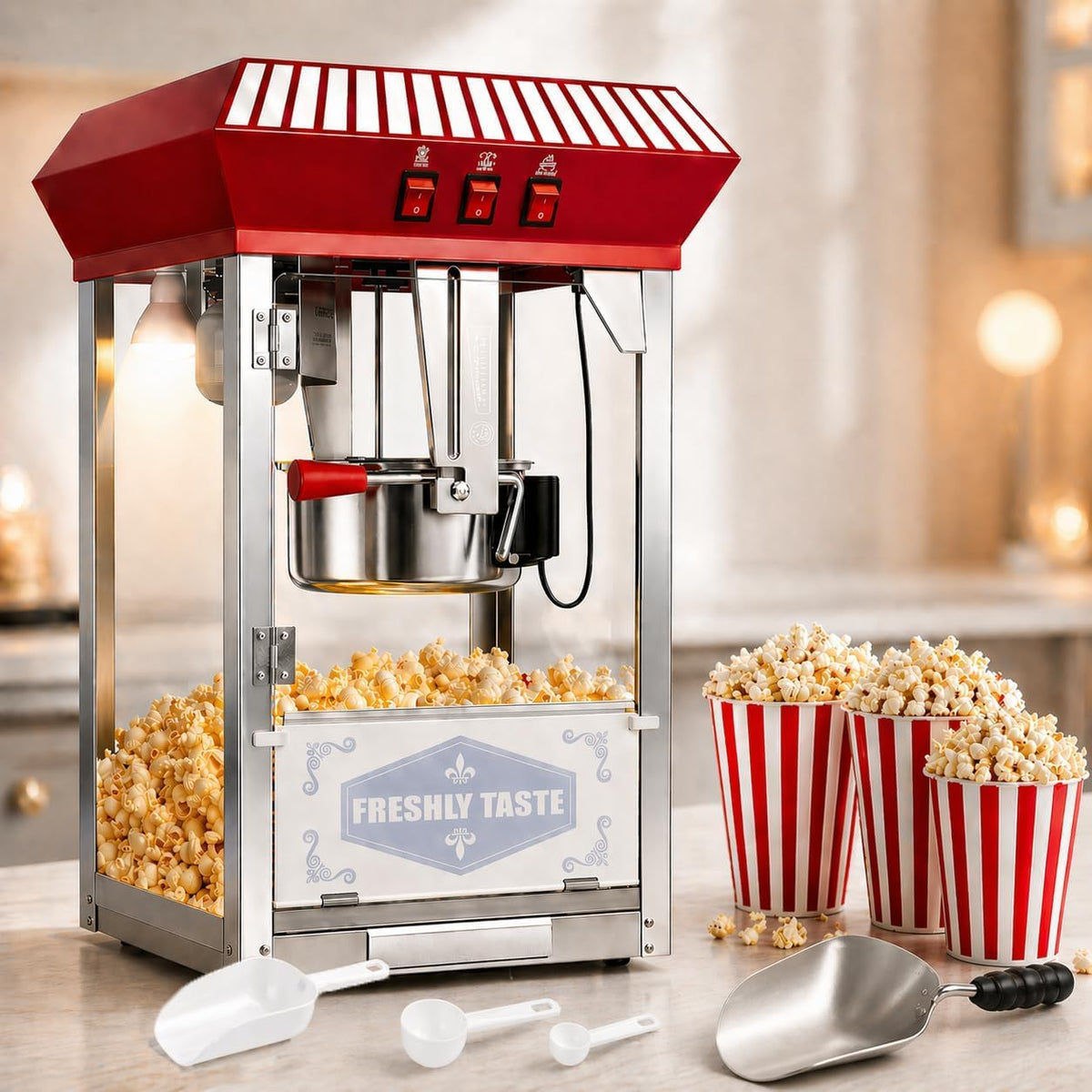 ELOMBR Popcorn Machine,Table Top Popcorn Maker Machine