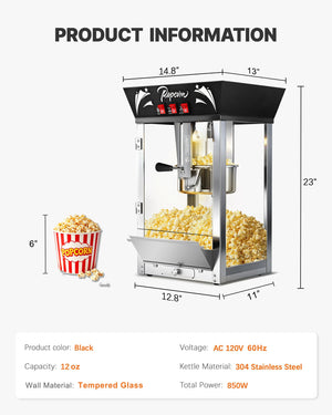 ELOMBR Popcorn Machine,Table Top Popcorn Maker Machine