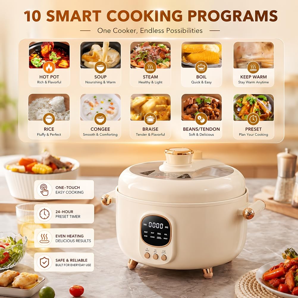 4 Qt 6-in-1 Electric Pressure Cooker & Multi-Cooker